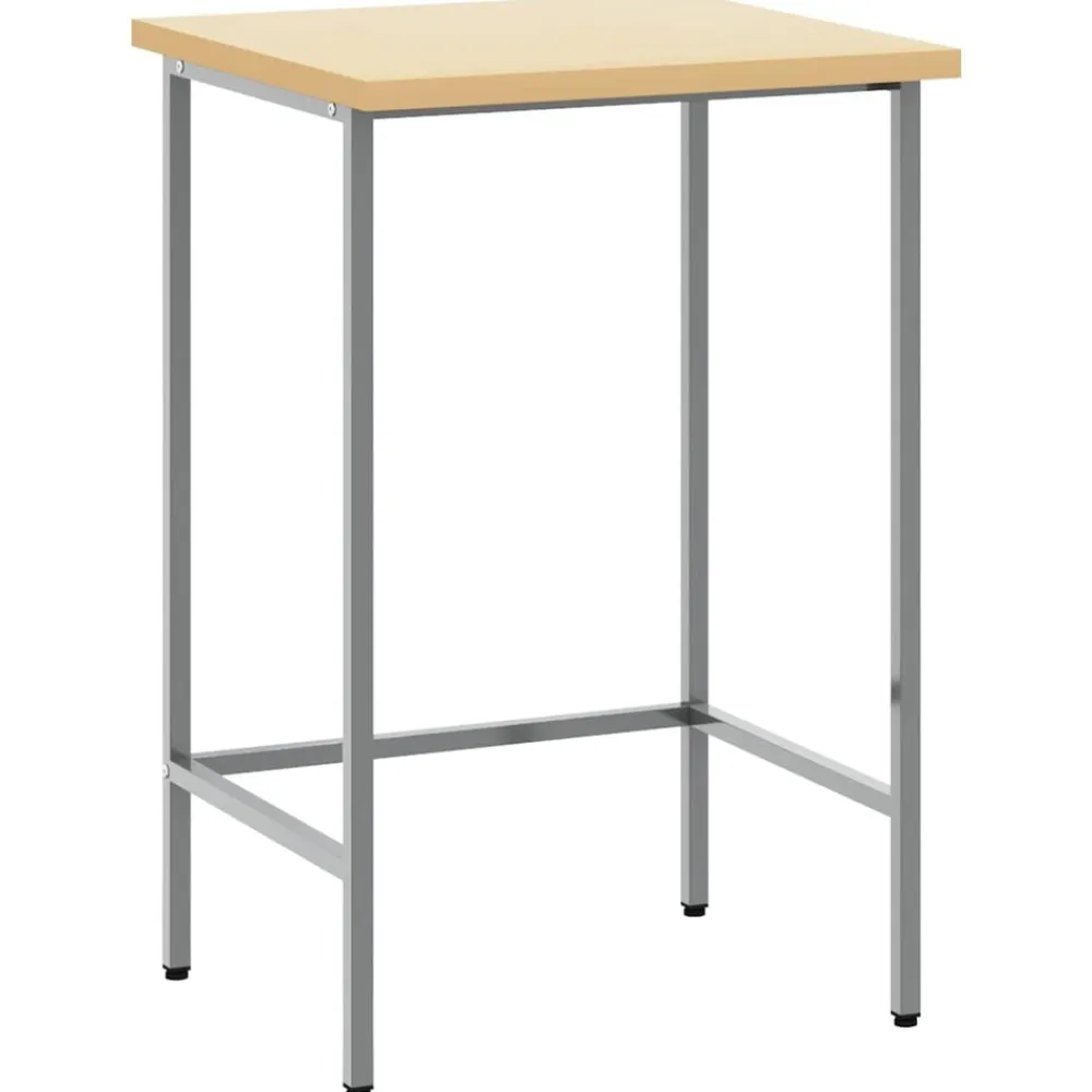 vidaXL Accesorios De Bricolaje-Mesa de Esquina Gris 55 x 55 x 85 cm Acero y madera engineered