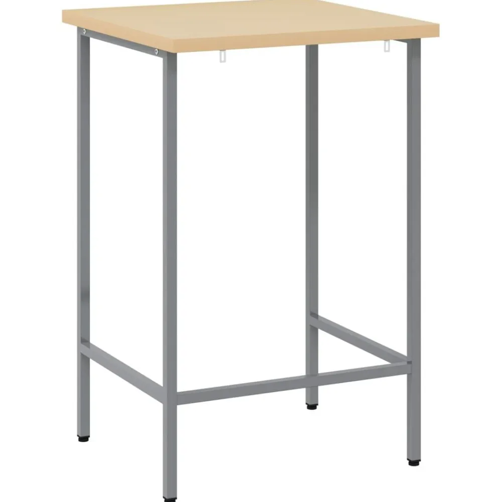 vidaXL Accesorios De Bricolaje-Mesa de Esquina Gris 55 x 55 x 85 cm Acero y madera engineered