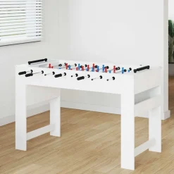 vidaXL Mesa de Futbolín 125 x 60,5 x 80 cm Madera de ingeniería White Online
