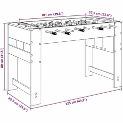 vidaXL Mesa de Futbolín 125 x 60,5 x 80 cm Madera de ingeniería White Online