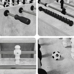 vidaXL Mesa de Futbolín Gris Concreto 146,5 x 74 x 85 cm Gris hormig&oacute;n Discount