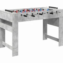 vidaXL Juegos De Interior-Mesa de Futbolín Gris Concreto 125 x 60,5 x 80 cm