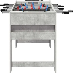 vidaXL Juegos De Interior-Mesa de Futbolín Gris Concreto 125 x 60,5 x 80 cm