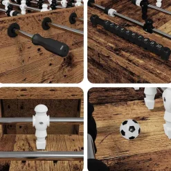vidaXL Juegos De Interior-Mesa de Futbolín Madera vieja 146,5 x 74 x 85 cm
