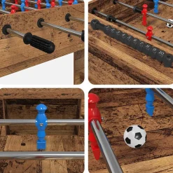 vidaXL Mesa de Futbolín Madera vieja 125 x 60,5 x 80 cm Madera envejecida Discount