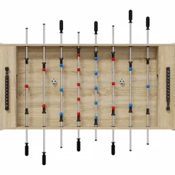 vidaXL Juegos De Interior-Mesa de Futbolín Roble Sonoma 125 x 60,5 x 80 cm