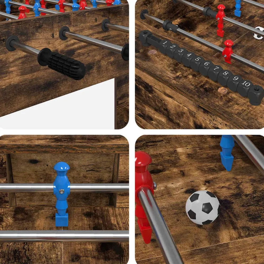 vidaXL Mesa de Futbolín 125 x 60,5 x 80 cm Roble ahumado Online