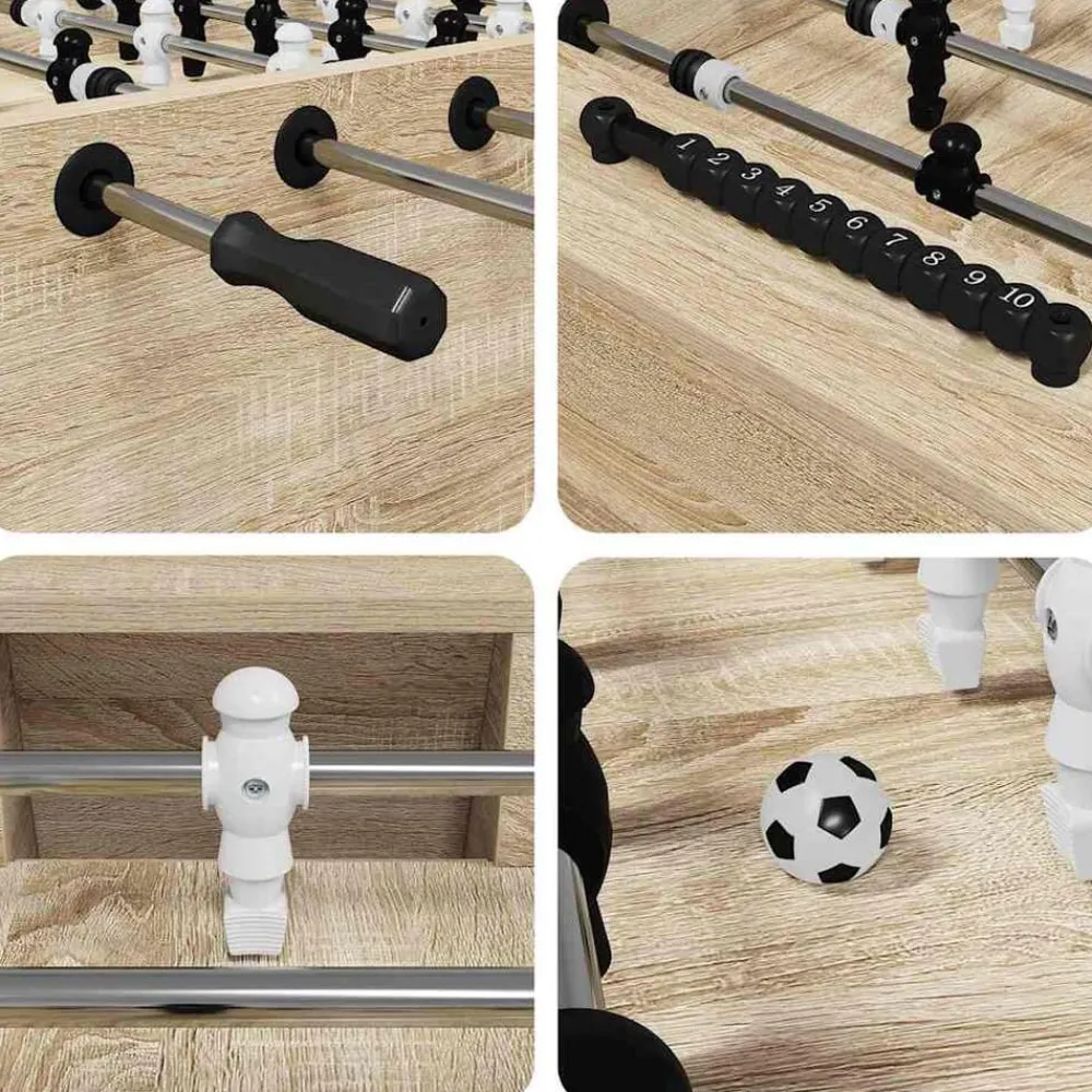 vidaXL Mesa de Futbolín 146,5 x 74 x 85 cm Roble Sonoma