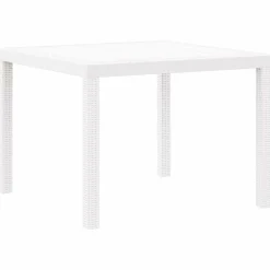 vidaXL Mesa de Jardín 100 x 100 x 73 cm ratán sintético White Sale