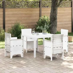 vidaXL Mesa de Jardín 100 x 100 x 73 cm ratán sintético White Sale
