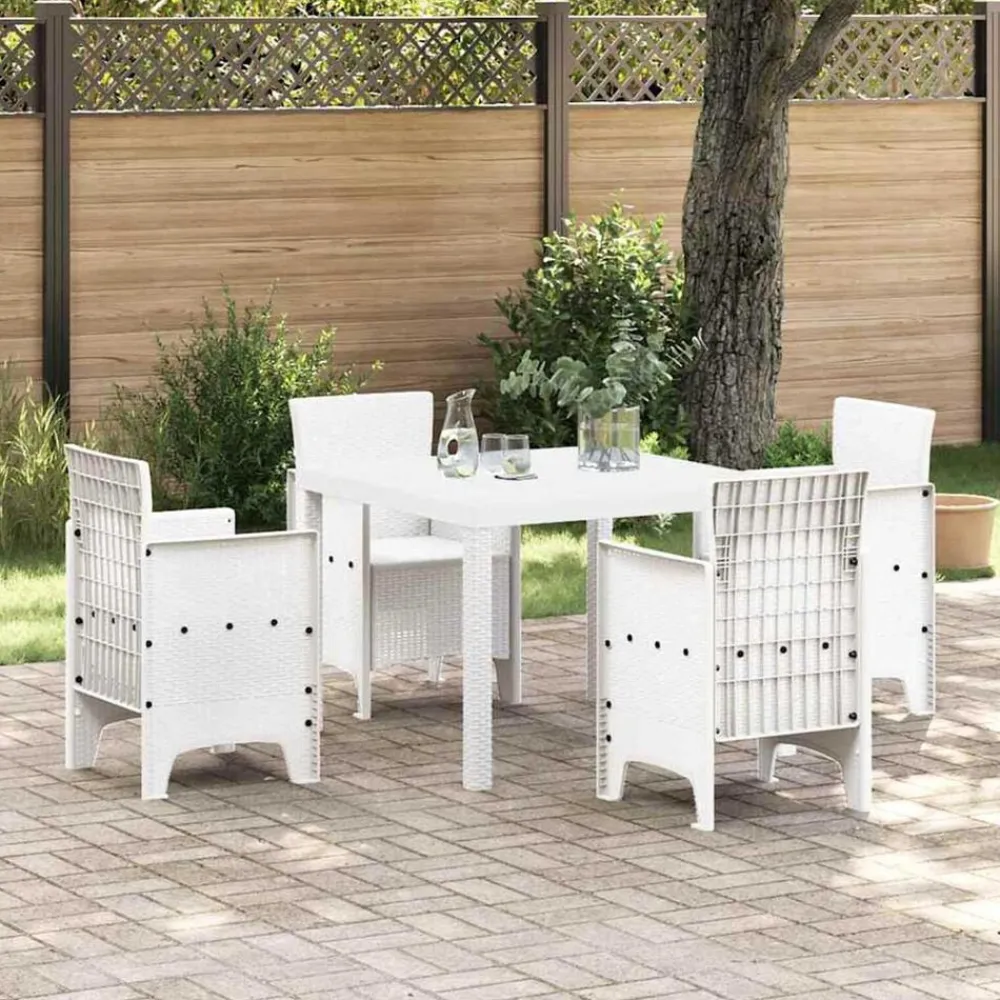 vidaXL Mesa de Jardín 100 x 100 x 73 cm ratán sintético White Sale