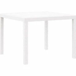 vidaXL Mesa de Jardín 100 x 100 x 73 cm ratán sintético White Sale