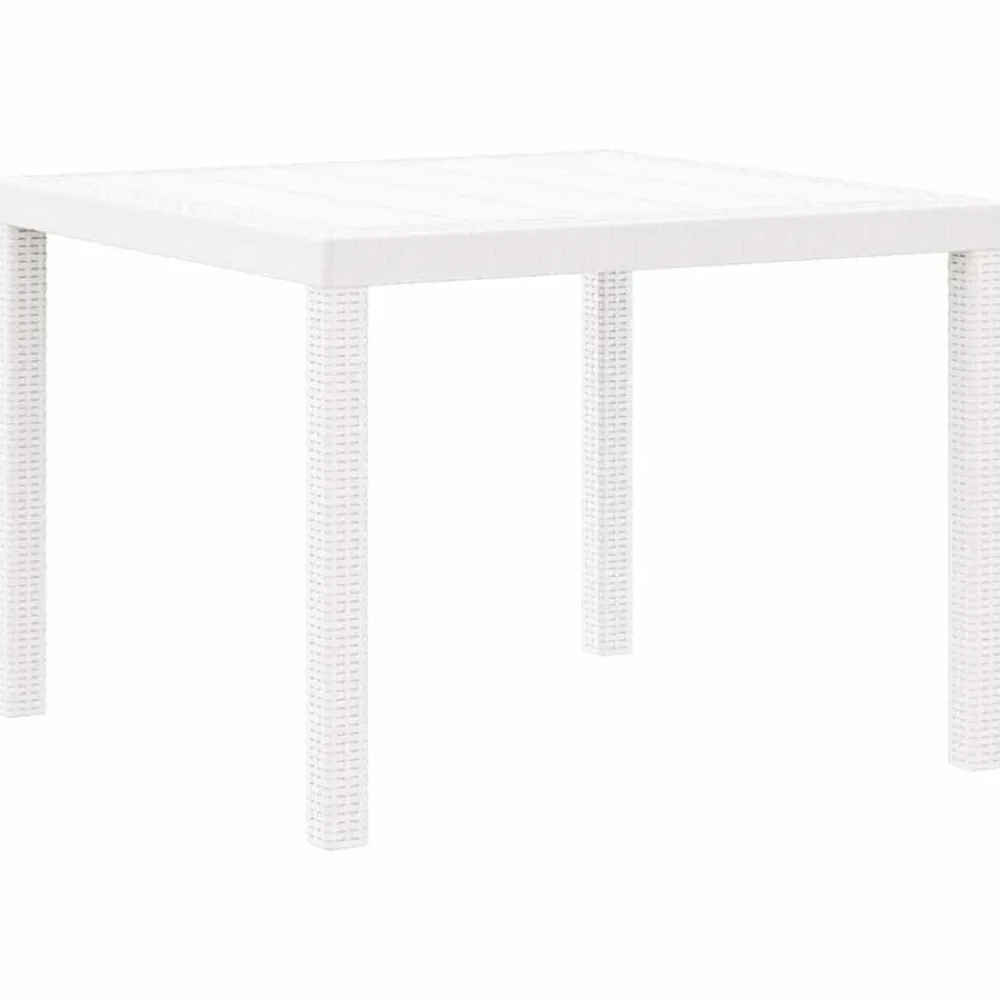 vidaXL Mesa de Jardín 100 x 100 x 73 cm ratán sintético White Sale