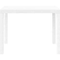 vidaXL Mesa de Jardín 100 x 100 x 73 cm ratán sintético White Sale