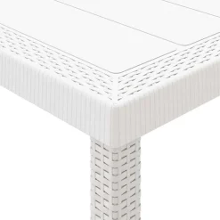 vidaXL Mesa de Jardín 100 x 100 x 73 cm ratán sintético White Sale