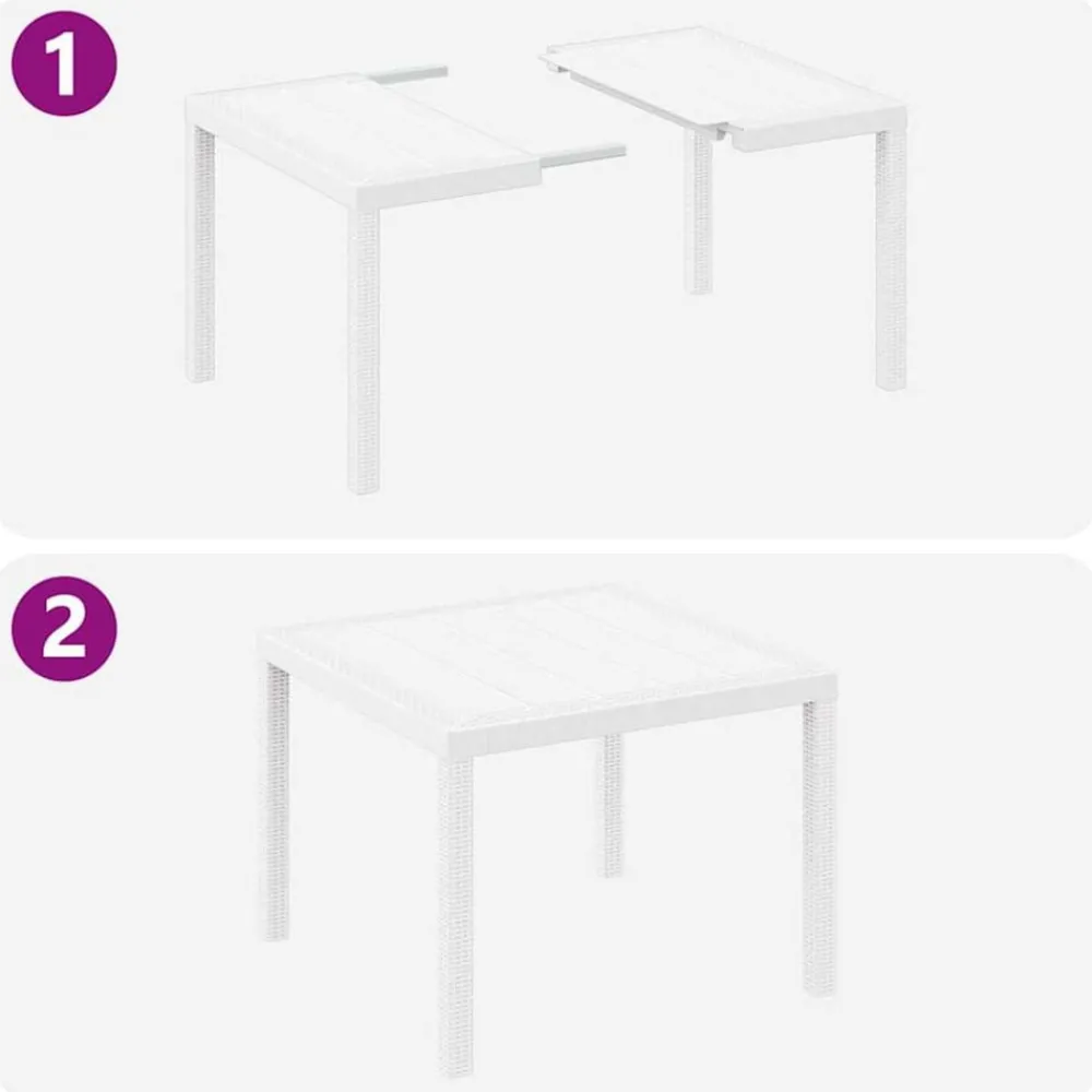 vidaXL Mesa de Jardín 100 x 100 x 73 cm ratán sintético White Sale