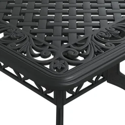 vidaXL Mesa de jardín aluminio fundido 150x90x72 cm Negro Discount