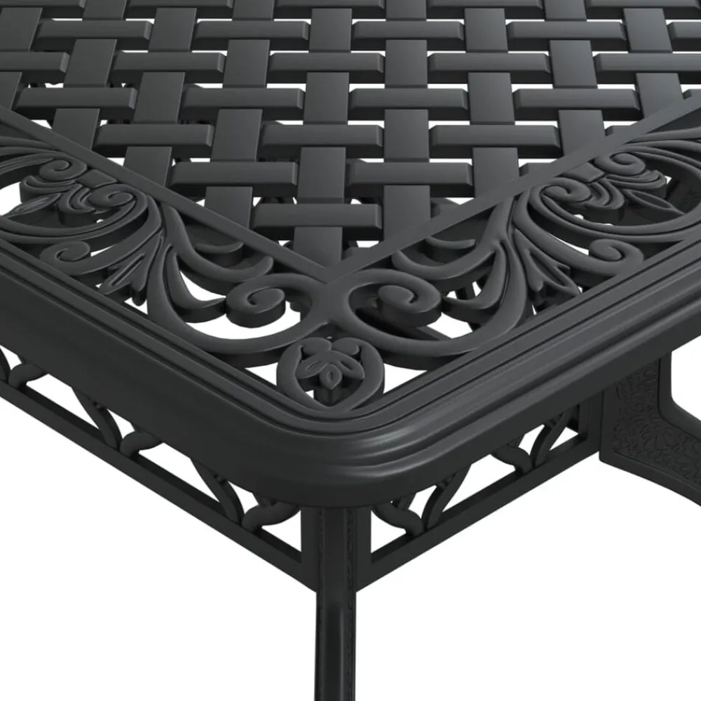vidaXL Mesa de jardín aluminio fundido 150x90x72 cm Negro Discount