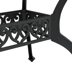 vidaXL Mesa de jardín aluminio fundido 150x90x72 cm Negro Discount