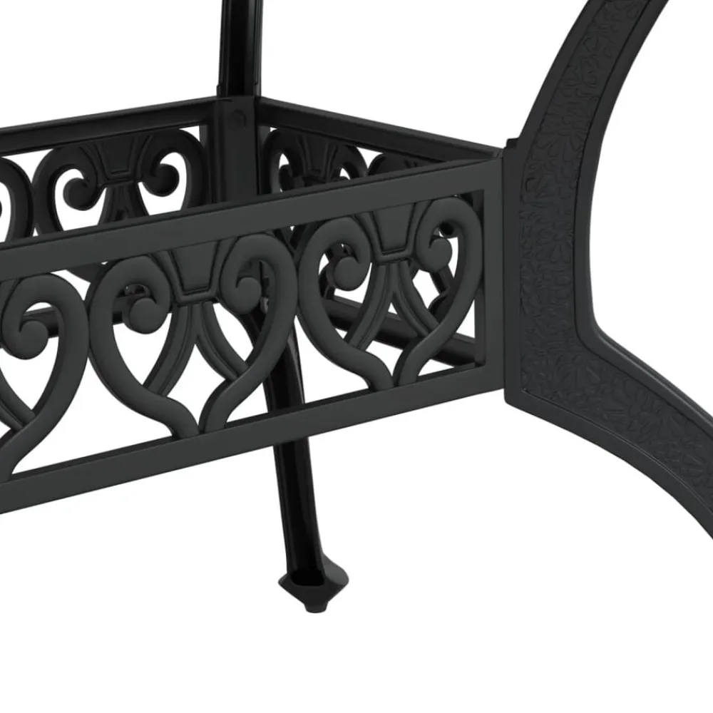 vidaXL Mesa de jardín aluminio fundido 150x90x72 cm Negro Discount