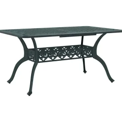 vidaXL Mesa de jardín aluminio fundido 150x90x72 cm Verde Outlet