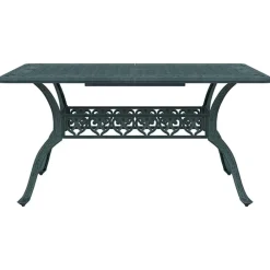 vidaXL Mesa de jardín aluminio fundido 150x90x72 cm Verde Outlet