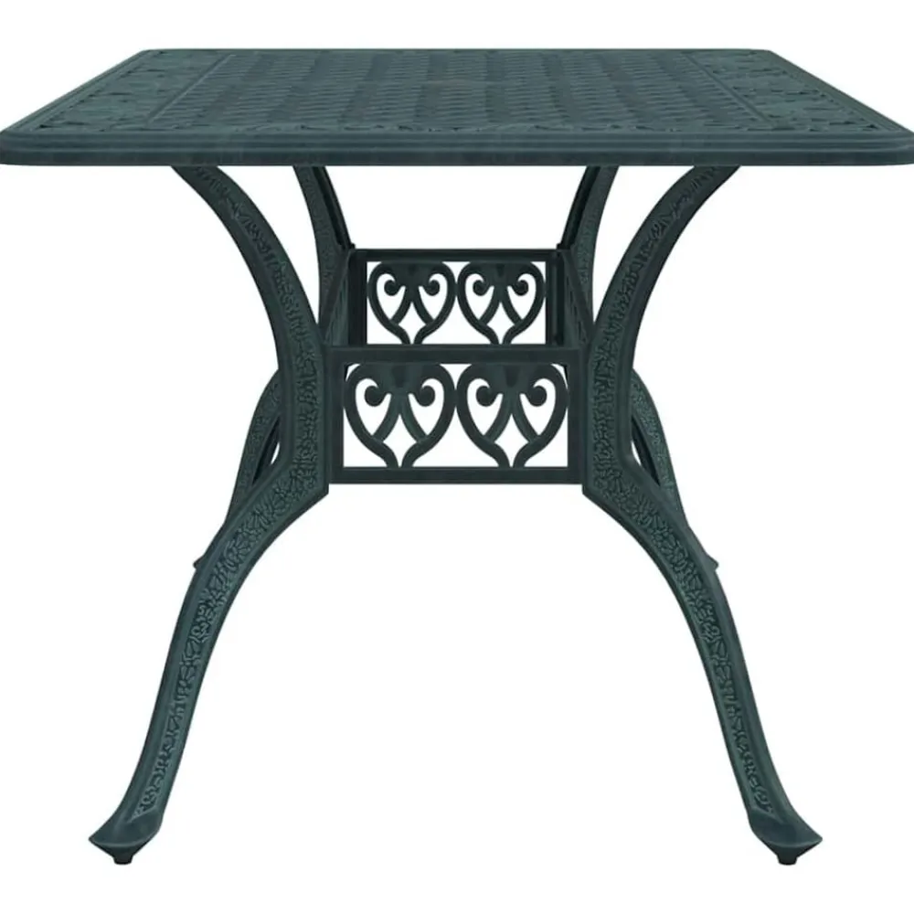 vidaXL Mesa de jardín aluminio fundido 150x90x72 cm Verde Outlet