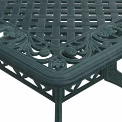 vidaXL Mesa de jardín aluminio fundido 150x90x72 cm Verde Outlet