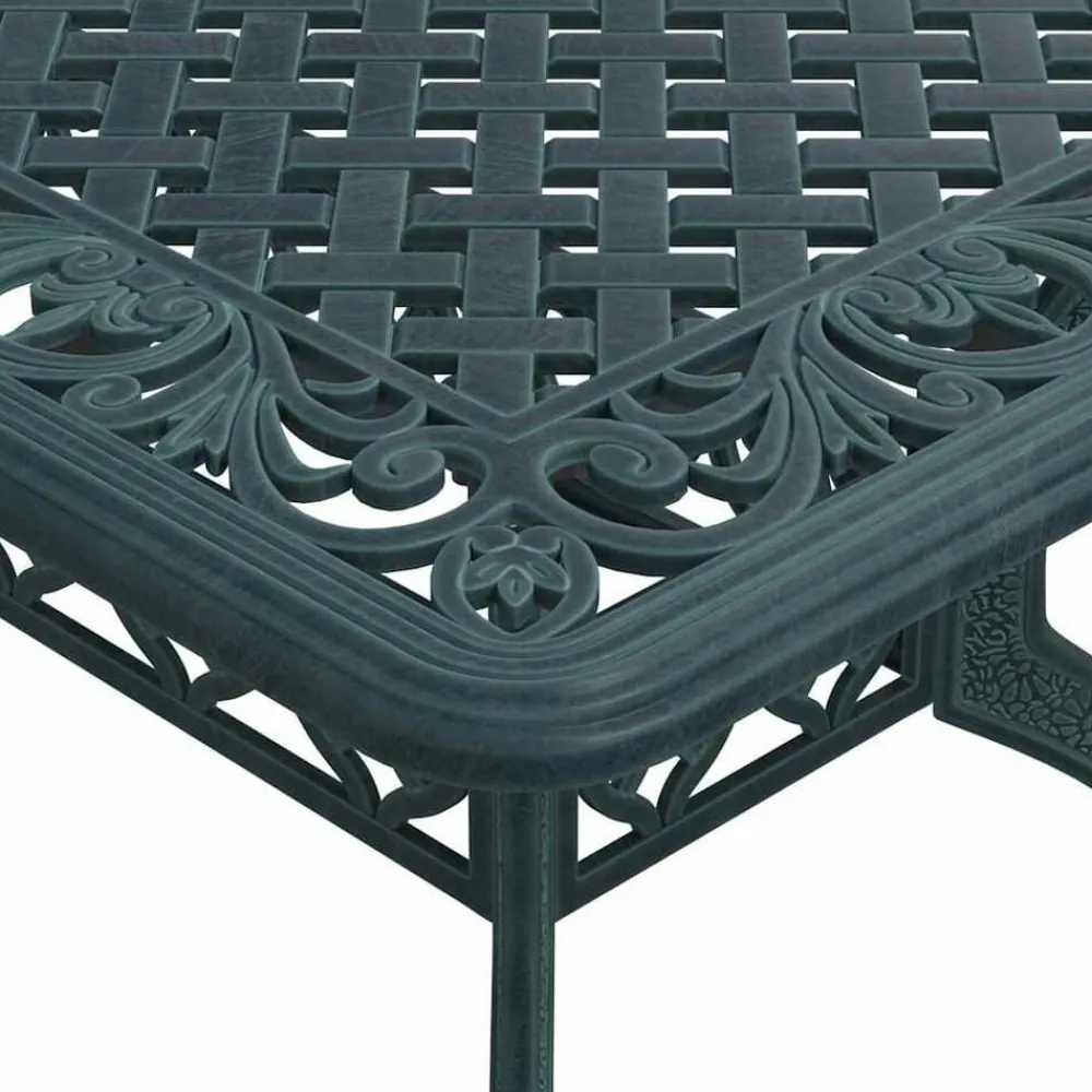 vidaXL Mesa de jardín aluminio fundido 150x90x72 cm Verde Outlet