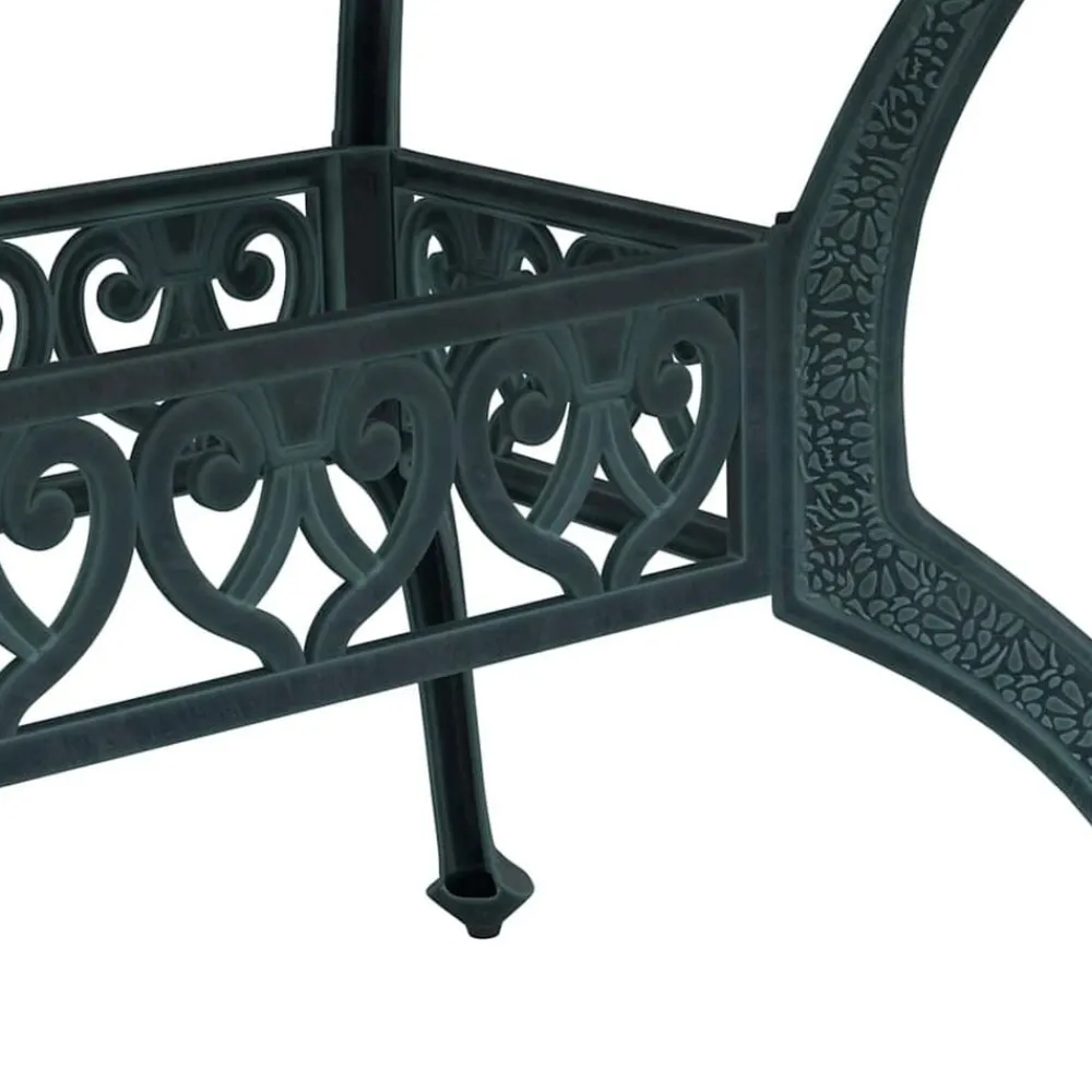vidaXL Mesa de jardín aluminio fundido 150x90x72 cm Verde Outlet