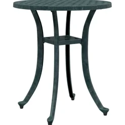 vidaXL Mesa de jardín aluminio fundido Ø48x53 cm Verde Clearance