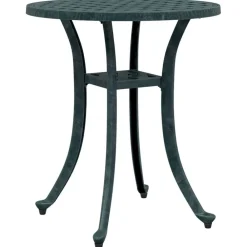 vidaXL Mesa de jardín aluminio fundido Ø48x53 cm Verde Clearance