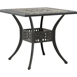 vidaXL Mesa de jardín aluminio fundido color 80x80x75 cm Bronce New