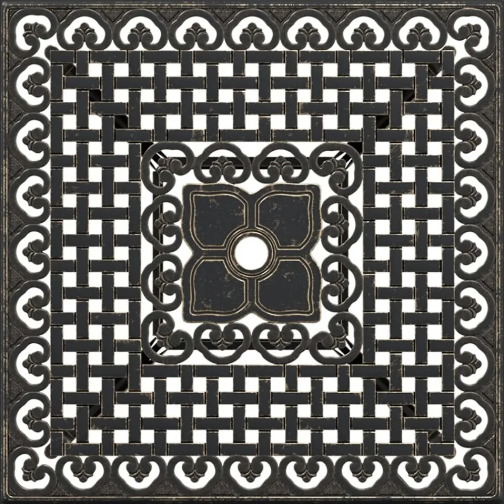 vidaXL Mesa de jardín aluminio fundido color 80x80x75 cm Bronce New