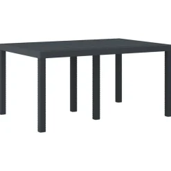 vidaXL Mesa de Jardín 150 x 100 x 73 cm ratán sintético Antracita New