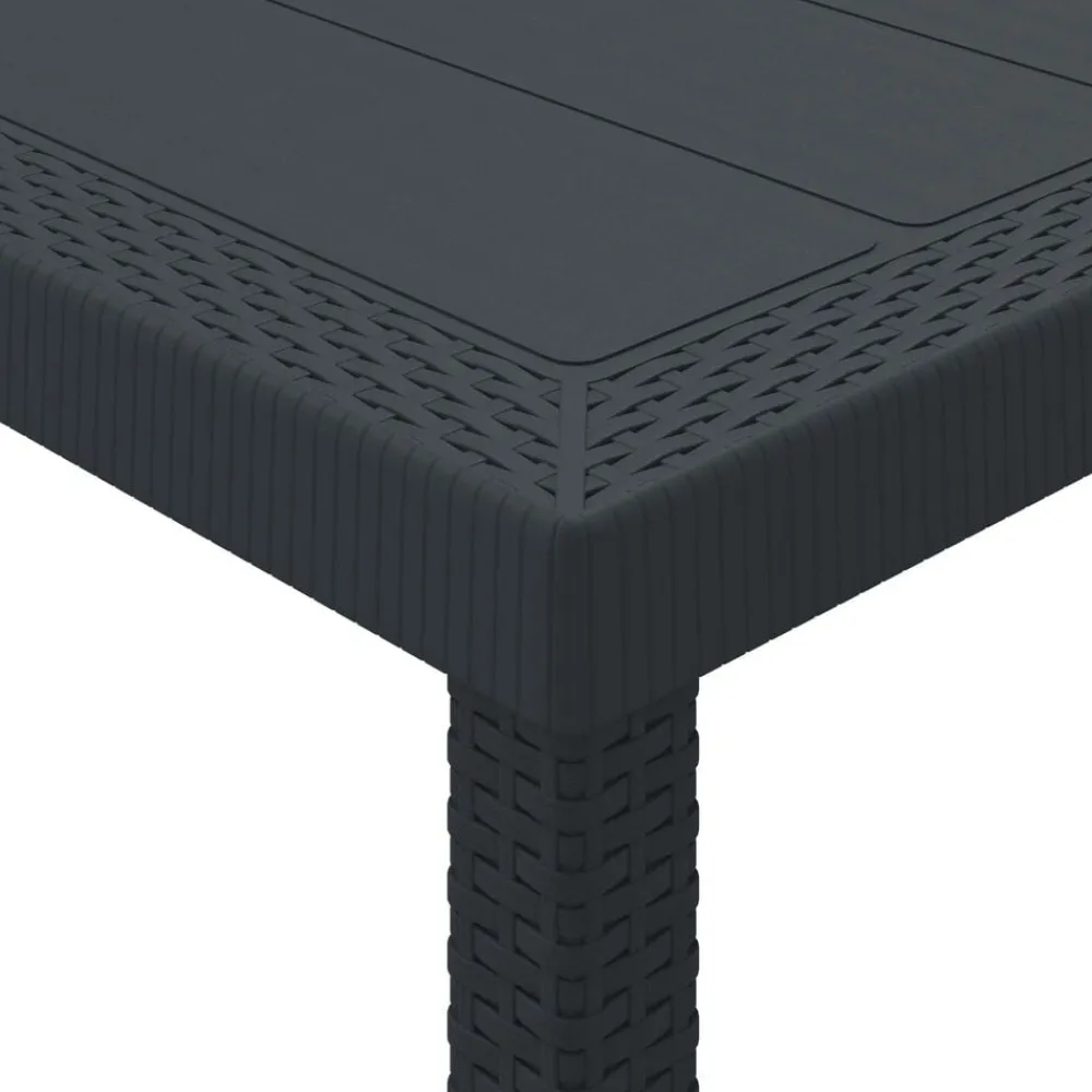 vidaXL Mesa de Jardín 150 x 100 x 73 cm ratán sintético Antracita New