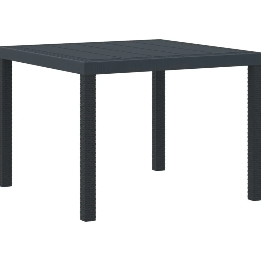 vidaXL Mesa de Jardín 100 x 100 x 73 cm ratán sintético Antracita Hot