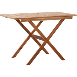 vidaXL Muebles De Jardín-Mesa de jardín de madera maciza de acacia 110x67x74 cm