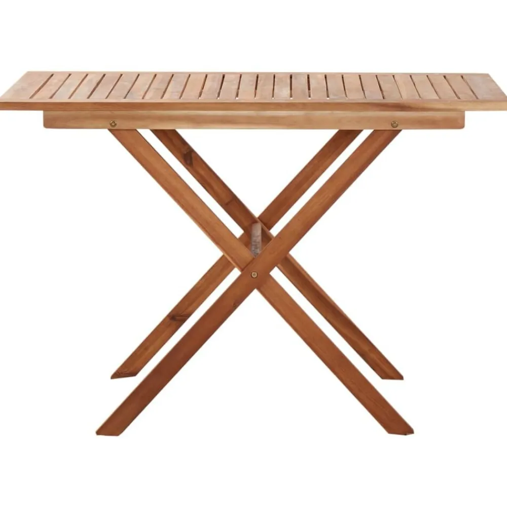 vidaXL Muebles De Jardín-Mesa de jardín de madera maciza de acacia 110x67x74 cm