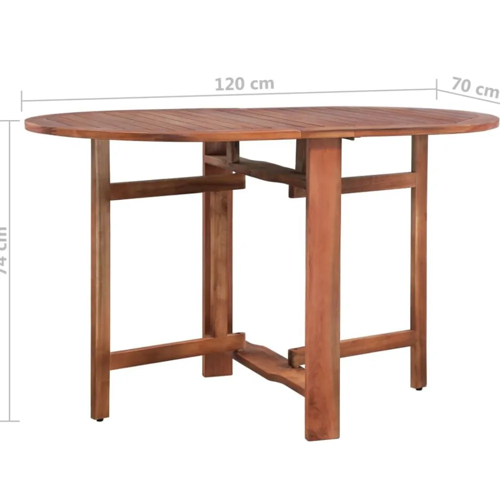 vidaXL Mesa de jardín de madera de acacia maciza 120x70x74 cm Sale