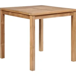 vidaXL Muebles De Jardín-Mesa de jardín de madera maciza de teca 80x80x77 cm