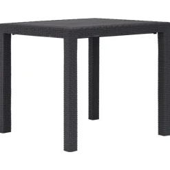 vidaXL Mesa de jardín de plástico aspecto ratán marrón 79x79x72 cm Marr&oacute;n Hot