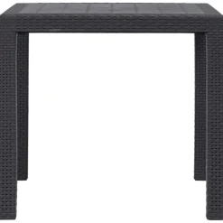 vidaXL Mesa de jardín de plástico aspecto ratán marrón 79x79x72 cm Marr&oacute;n Hot