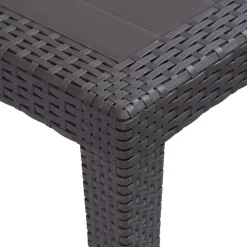 vidaXL Mesa de jardín de plástico aspecto ratán marrón 79x79x72 cm Marr&oacute;n Hot