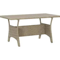 vidaXL Mesa de jardín de ratán sintético 120x70x66 cm Gris Clearance