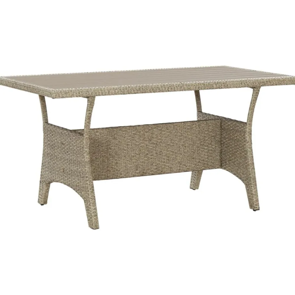 vidaXL Mesa de jardín de ratán sintético 120x70x66 cm Gris Clearance