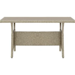 vidaXL Mesa de jardín de ratán sintético 120x70x66 cm Gris Clearance