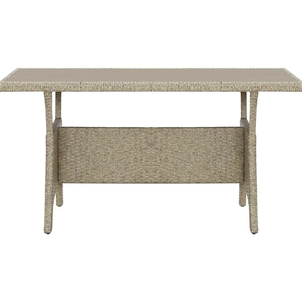 vidaXL Mesa de jardín de ratán sintético 120x70x66 cm Gris Clearance