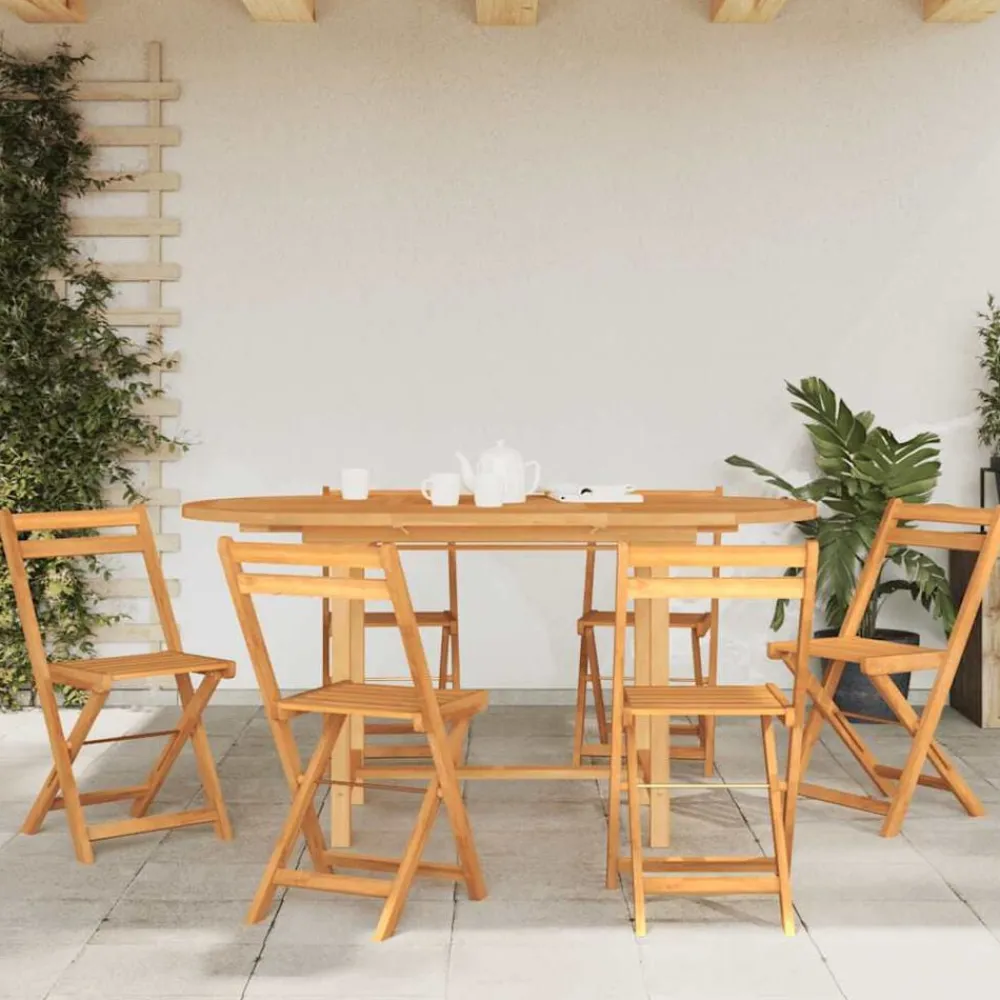 vidaXL Mesa de jardín extensible madera maciza teca 110-160x80x75 cm Sale
