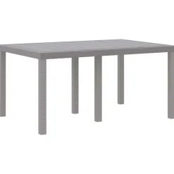 vidaXL Mesa de Jardín Gris Claro 150 x 100 x 73 cm ratán sintético Best